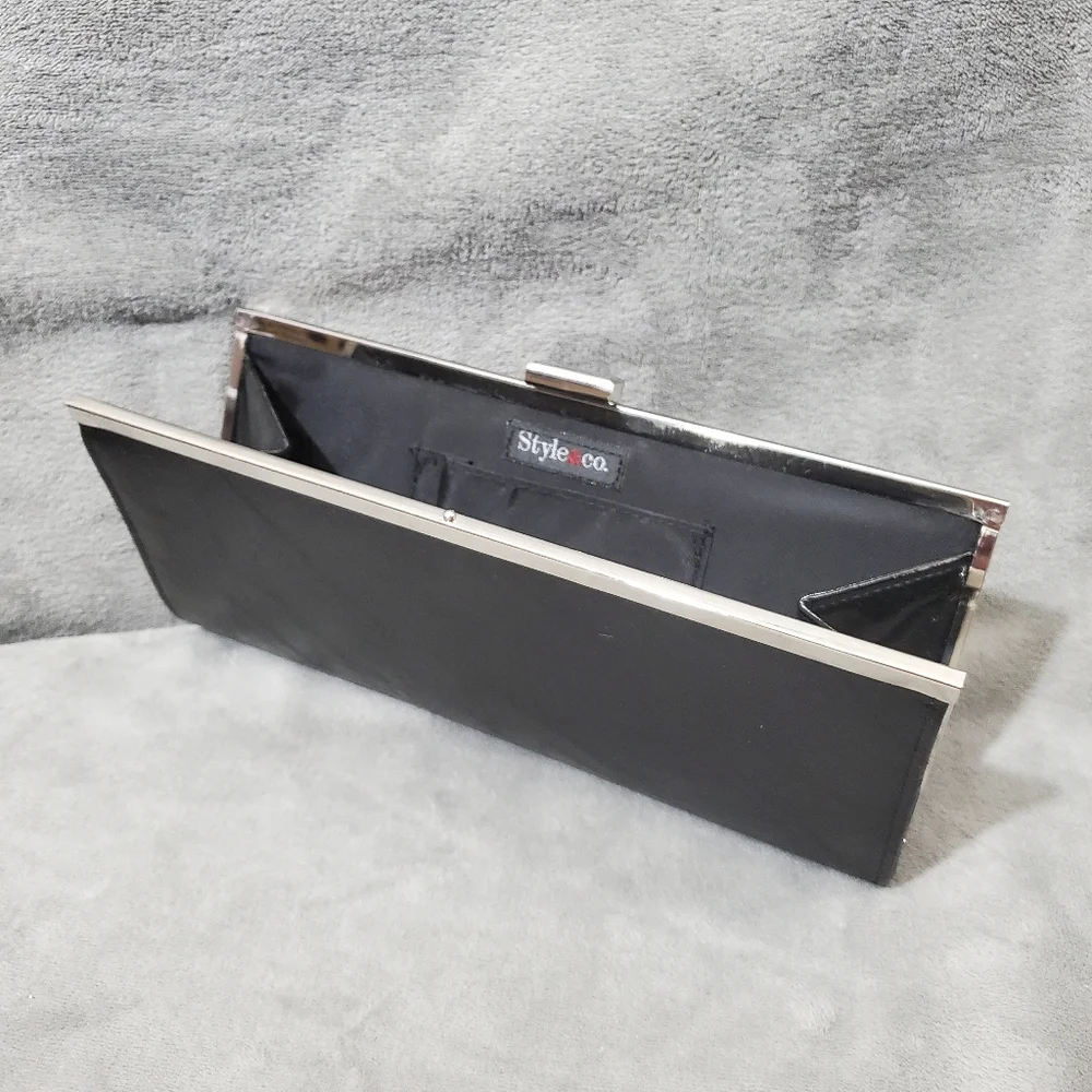 Style & Co Vegan Clutch Black - Picture 2 of 11